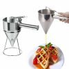 Pancake Batter Dispenser Mixer Stainless Steel Funnel Design with Stand Rack 1000 ML Waffle Batter Dispenser Pancake Maker Cooking Baking Tools - stai