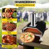 Outdoor Party Stainless Steel Portable Wood Pellet Burning Pizza Oven With Accessories - Black A - Arched