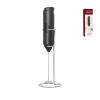 Handheld Frother Electric Whisk, Milk Foamer, Mini Mixer with Stand - Black