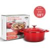 COOKWIN Enameled Cast Iron Dutch Oven with Self Basting Lid;  Enamel Coated Cookware Pot 4.5QT - red