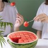 1pc Watermelon Cutter Slicer, Stainless Steel Watermelon Cube Cutter Quickly Safe Watermelon Knife, Fun Fruit Salad Melon Cutter For Kitchen Gadget -