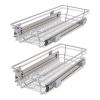 Pull-Out Wire Baskets 2 pcs Silver 11.8" - Silver