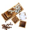 WILLART Handcrafted Teak Wood Antique Look Tea Coffee Sugar 3 Container Set in Wooden Tray ‚Äì Container with Lids (Dimension : 10.50 x 4 x 5 Inch) -