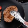 1PCS Kitchen utensils BBQ Food Clip kitchen Chief Tongs Stainless Steel Portable for Picnic Barbecue Cooking Articles - Silvery 1PCS