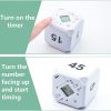 Cube-Timer Kitchen Timer Gravity Sensor Flip Meditation Timer For Time Management And Countdown 5-15-25-45 Min - Light Grey