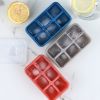 4.5*2.8*1.6in Ice Cube Ice Maker; Ice Box Freezer Mold; Quick Freezer; Home Refrigerator Homemade Frozen Ice Cubes; Ice Cube Mold Box With Lid - Blue