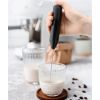 Handheld Frother Electric Whisk, Milk Foamer, Mini Mixer with Stand - Black