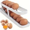 1pc Rolling Refrigerator Egg Dispenser, Space-Saving Holder For Fridge Storage Anti-fall Egg Tray, Egg Rack Tray For Refrigerator, Kitchen Supplies -