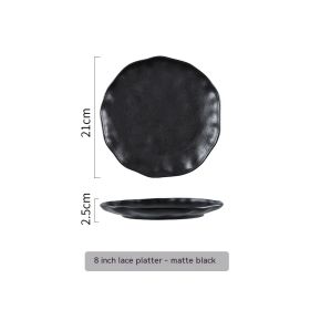 Nordic High-end Ceramic Plate Shallow Plate (Option: 8inch Matte Black)