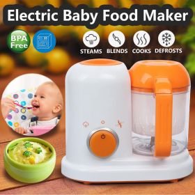 Multi-function Baby Food Processor Smart Infant Milk Warm Baby Food Cooking Blenders (Option: Orange-EU)