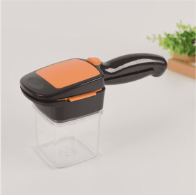 Multifunctional pressing vegetable cutter (Color: Orange)