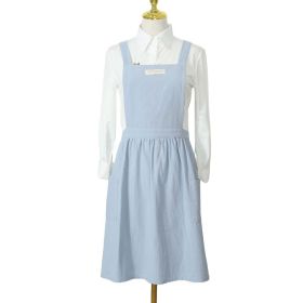 Apron Korean Retro Kitchen Flower Shop Art Painting Work Clothes Small Apron (Option: Light Blue)