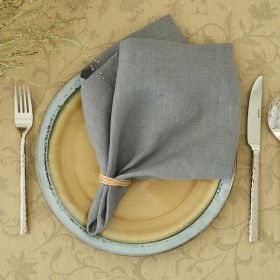 Pure Linen Insulation Placemat Square Wiping Towel Solid Color Napkin Mouth Cloth (Option: Cloud Gray-38 √ó 55cm)