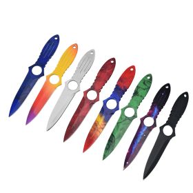 Straight Knife Stainless Steel Training Straight Knife (Color: Red)